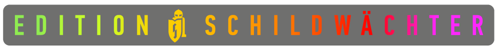 Edition Schildwächter-Logo-Schriftzug in knallig leuchtenden RGB-Farben